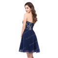 Grace Karin Sexy bretelles en mousseline de soie courte robe de bal bleu bleu CL6049-1